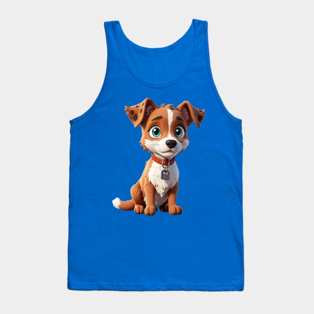 Animated Dog Tank Top by M.V.design